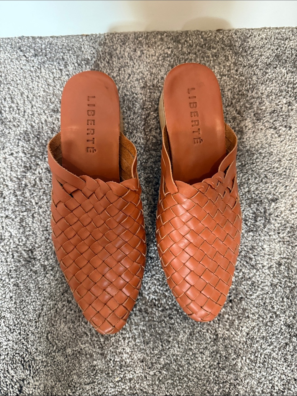 Liberté - Woven Leather Mule - cognac